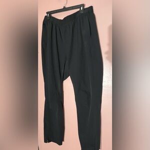 Adidas Black Athletic Pants unisex zipper at ankle pockets drawstring 2XLT